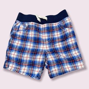 Carters red white and blue plaid shorts 24M